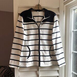 Croft & Barrow Striped Zip-up Women's L